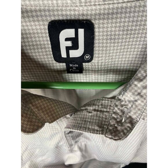 FootJoy Polo Mens M Gray Performance Golf Gingham Plaid Shirt - Picture 3 of 7